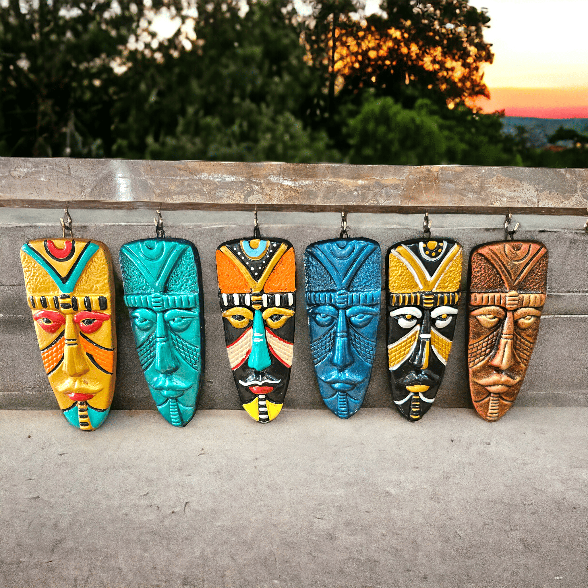 Tribal Face wall pieces (set of 6)